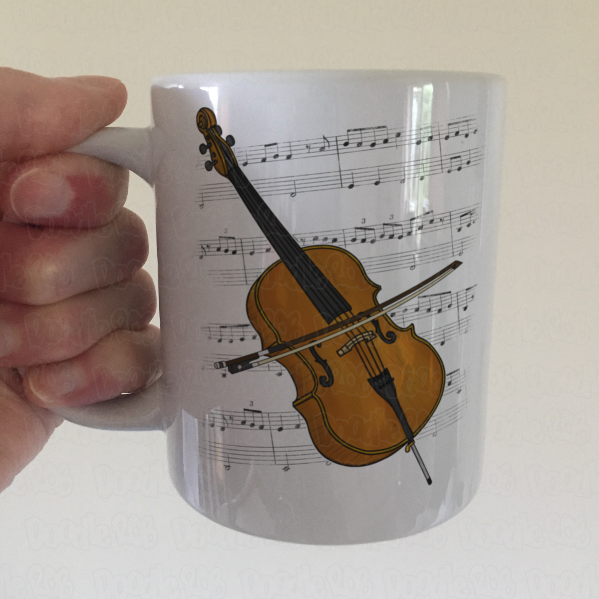 Cello Music Notation Mug (Colour) - Cellist Mug - String Teacher Gift