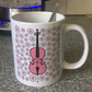 Cello Floral Mug (Pink Flowers) - Female Cellist - String Musician Gift For Girl