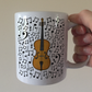 Cello Musical Notes Mug - Cellist Mug - String Musician Orchestra Gift