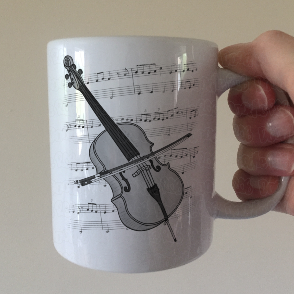 Cello Music Notation Mug - Cellist Mug - String Musician Gift