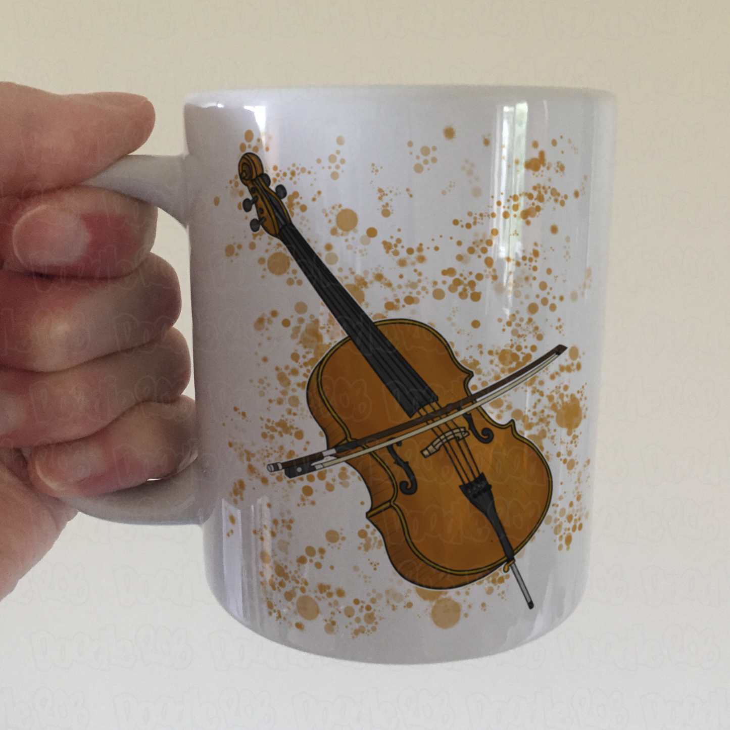 Cello Paint Splatter Mug - Gift For Cellist