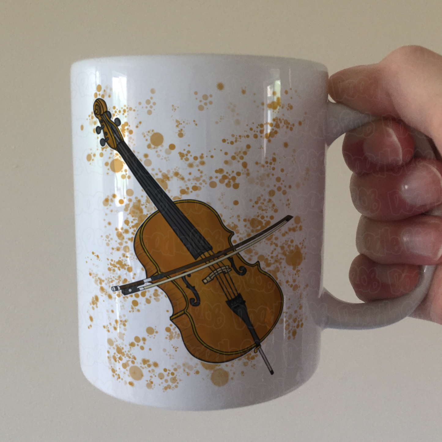 Cello Paint Splatter Mug - Gift For Cellist