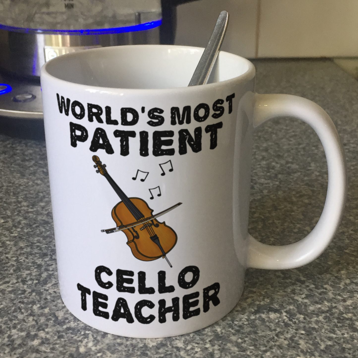 Funny Cello Teacher Mug - World's Most Patient Cello Teacher - String Teacher Sarcastic Gift