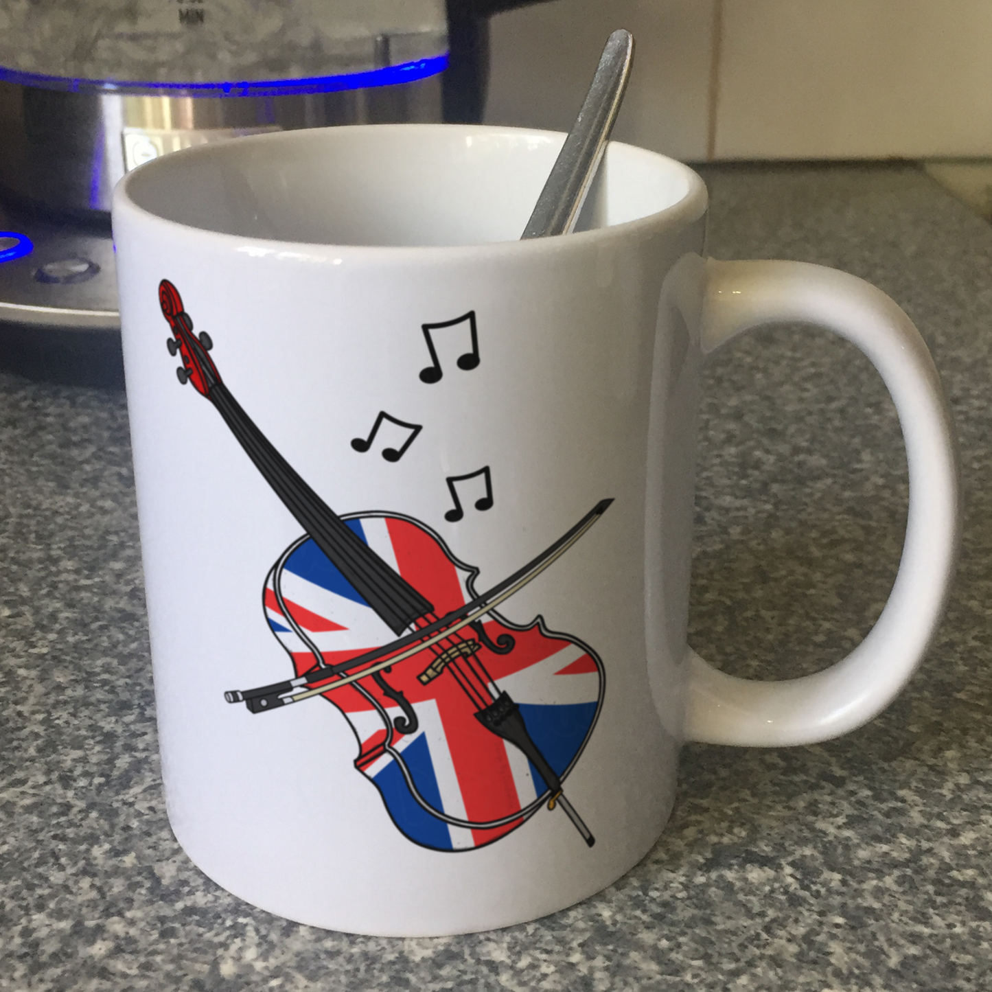 UK Flag Cello Mug - Cellist Gift - Union Jack Cello Mug - British Musician Gift