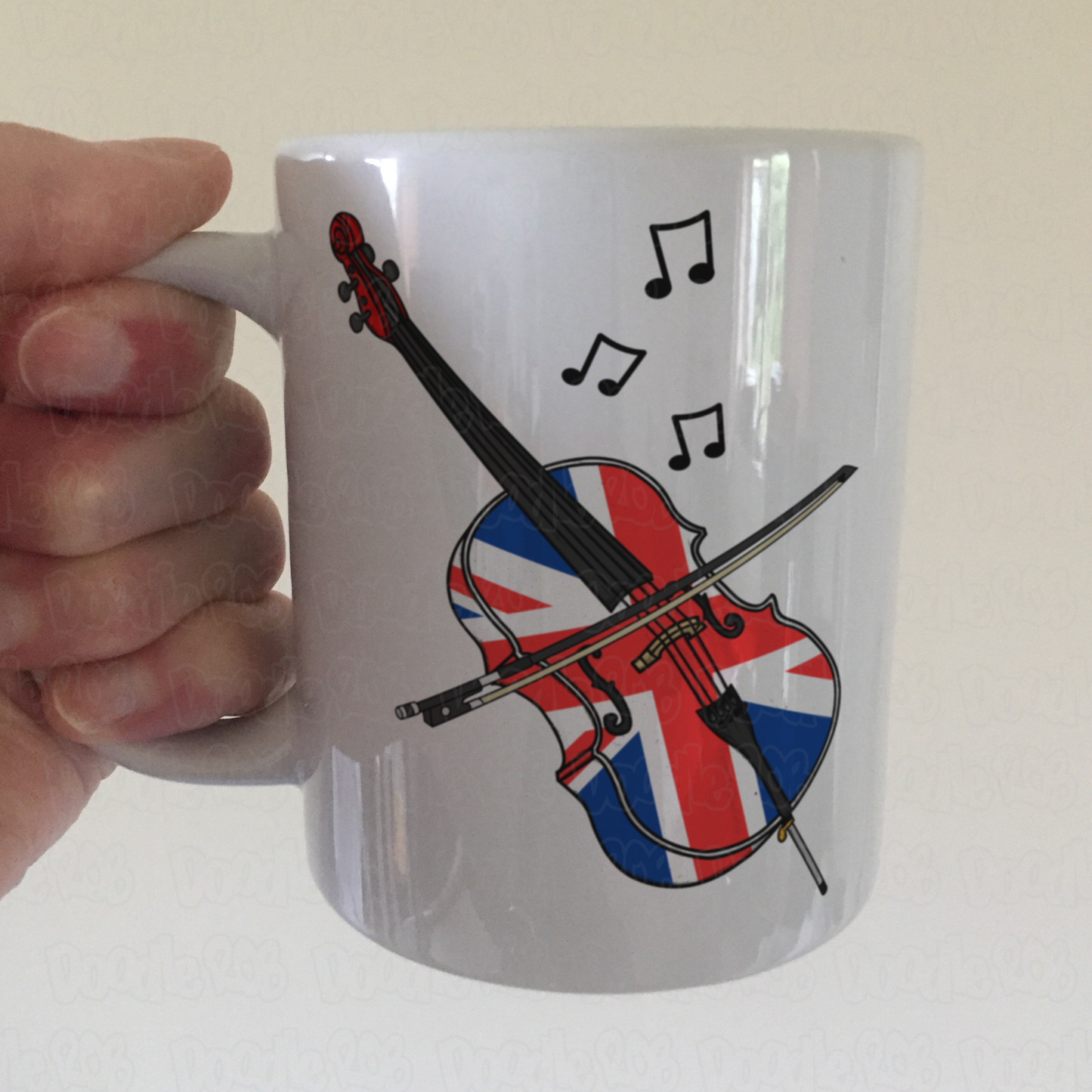 UK Flag Cello Mug - Cellist Gift - Union Jack Cello Mug - British Musician Gift
