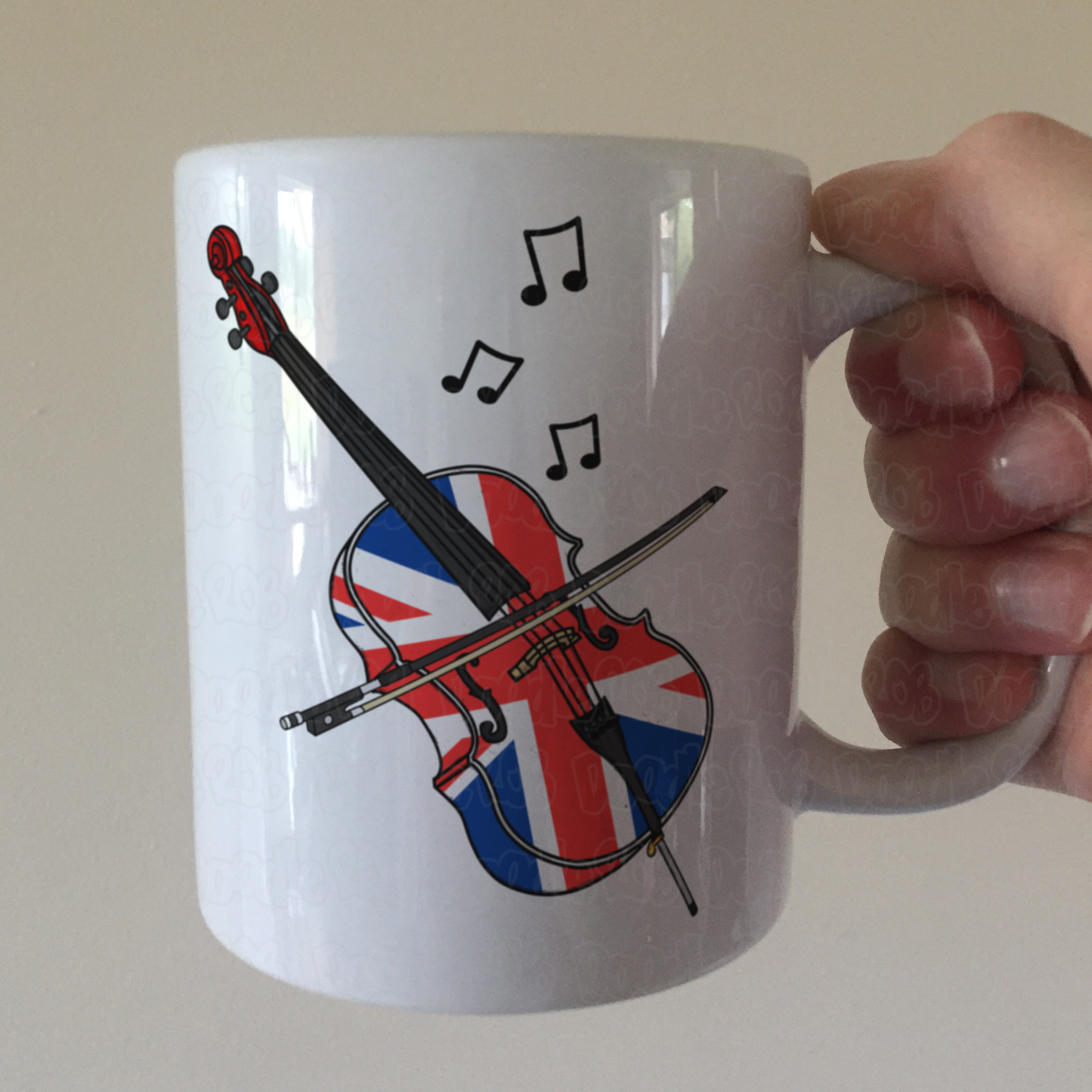 UK Flag Cello Mug - Cellist Gift - Union Jack Cello Mug - British Musician Gift