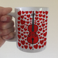 Cello With Hearts Mug - Cellist Mug - String Musician Valentines Anniversary Gift