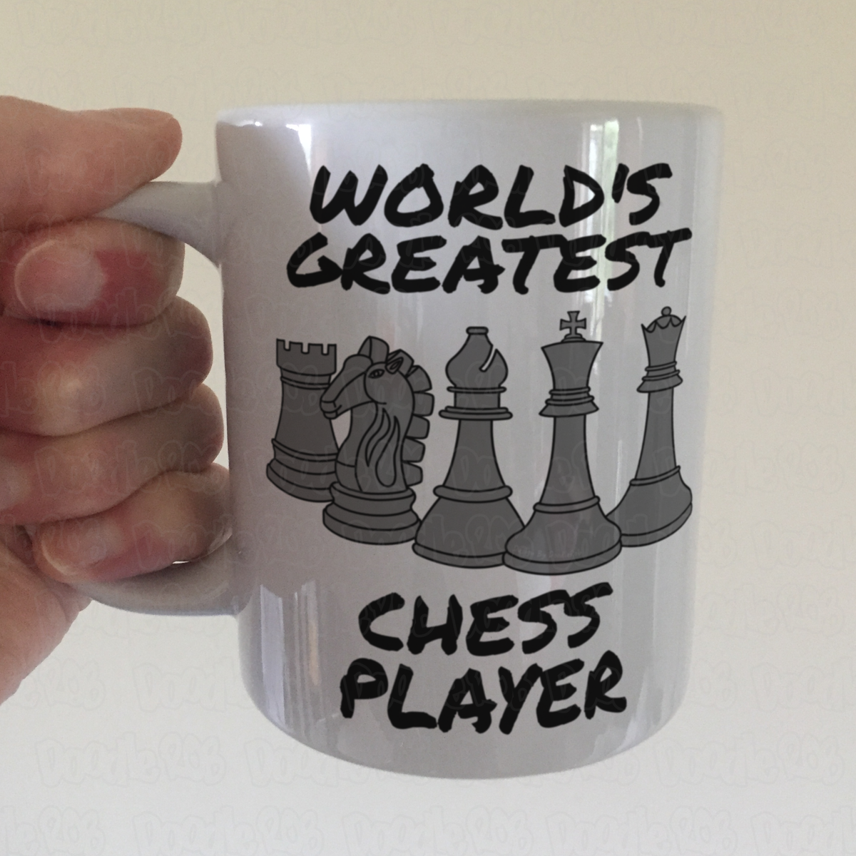 Funny Chess Mug (Black Pieces) - World's Greatest Chess Player - Chess Teacher Gift