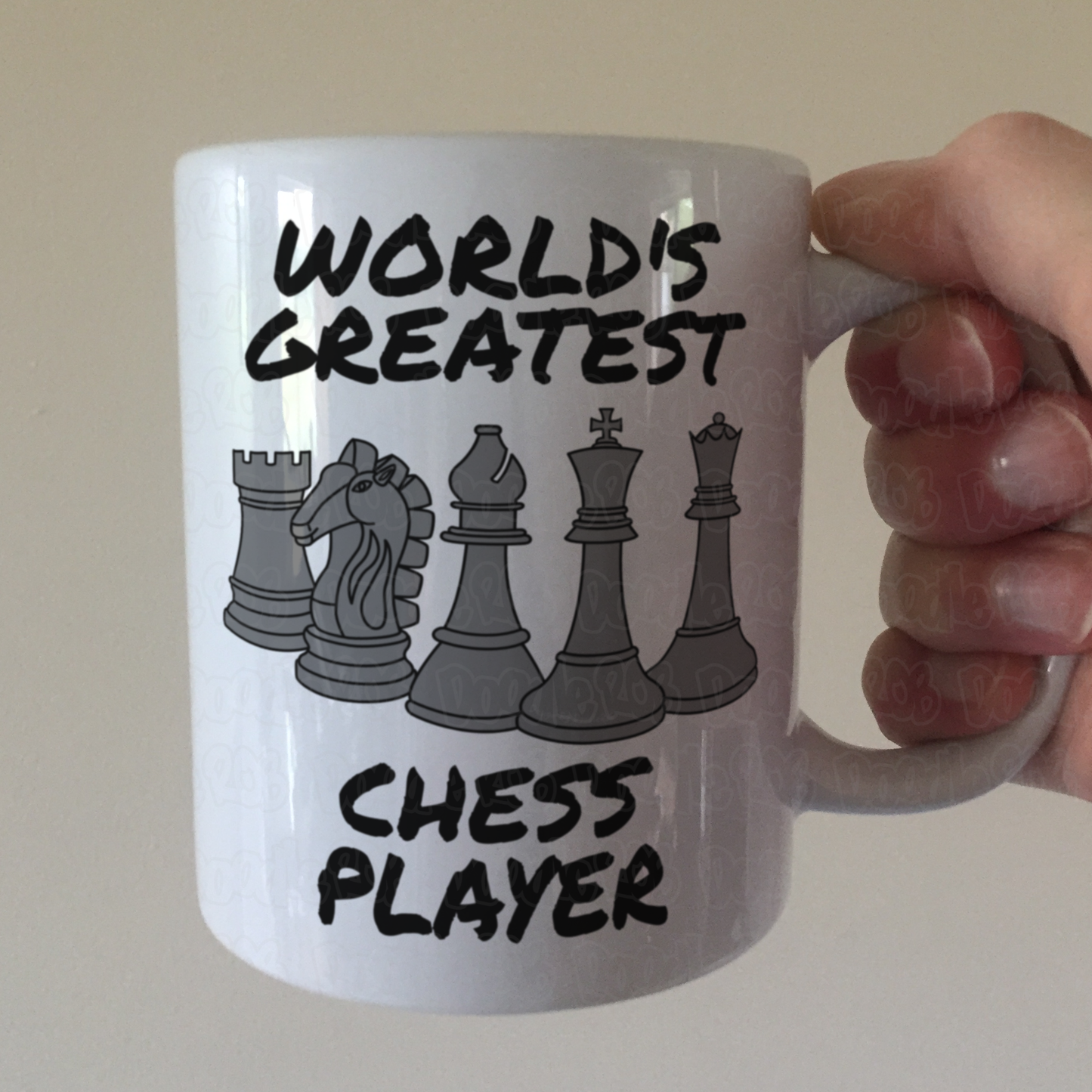 Funny Chess Mug (Black Pieces) - World's Greatest Chess Player - Chess Teacher Gift
