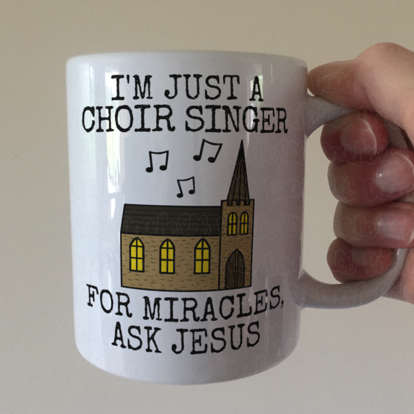 Church Choir Singer Mug - For Miracles, Ask Jesus - Christian Musician Gift