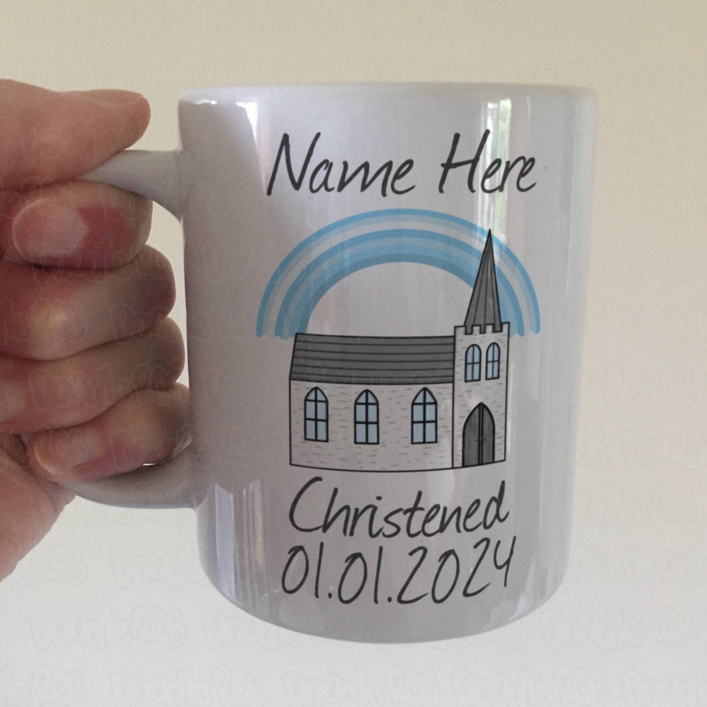 Personalised Christening Mug For Boy - Church Christening Gift - Custom Baptism Gift