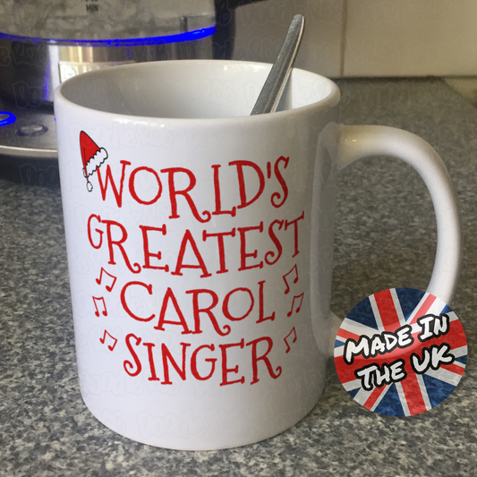 Carol Singer Mug - World's Greatest Carol Singer - Church Choir Christmas Gift
