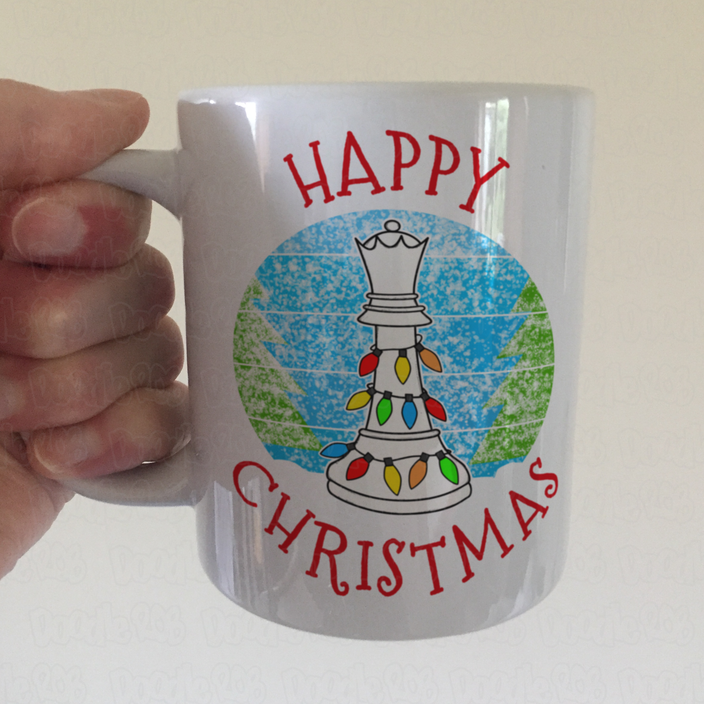 Chess Christmas Mug - Queen Chess Piece Mug - Xmas Gift For Chess Player