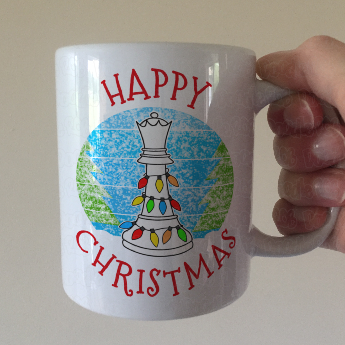 Chess Christmas Mug - Queen Chess Piece Mug - Xmas Gift For Chess Player