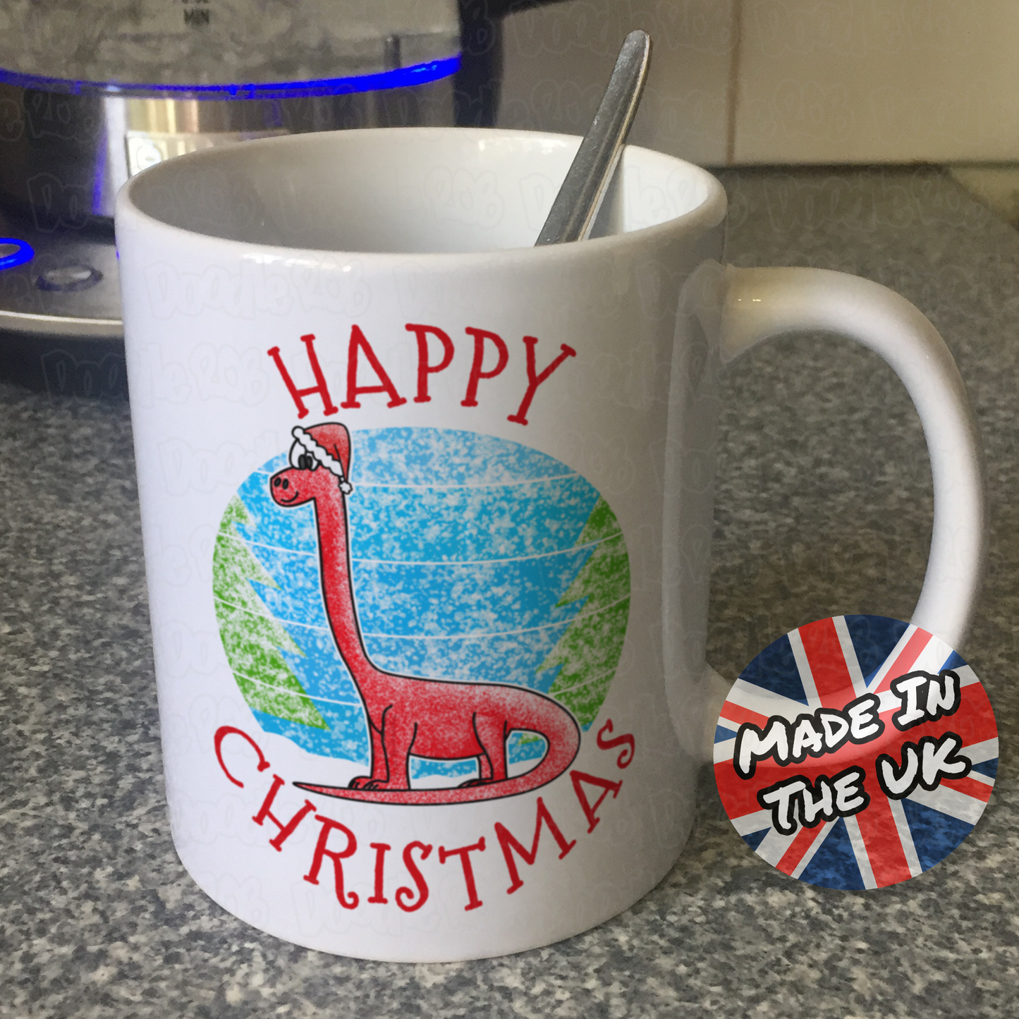 Diplodocus Christmas Mug - Dinosaur Xmas Mug - Christmas Gift For Boy
