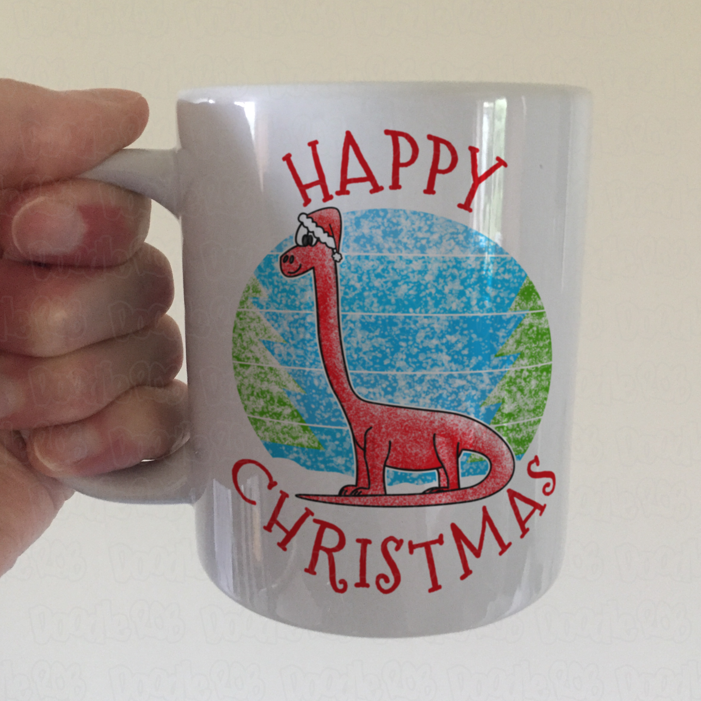 Diplodocus Christmas Mug - Dinosaur Xmas Mug - Christmas Gift For Boy