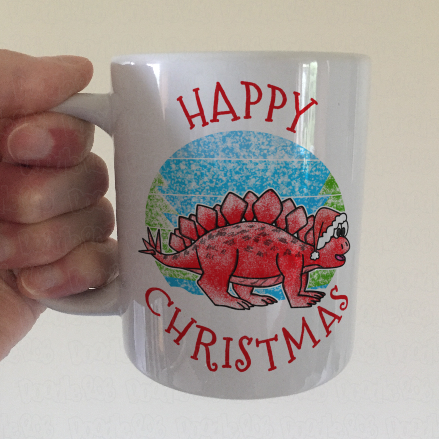 Stegosaurus Christmas Mug - Dinosaur Xmas Mug - Christmas Gift For Boy