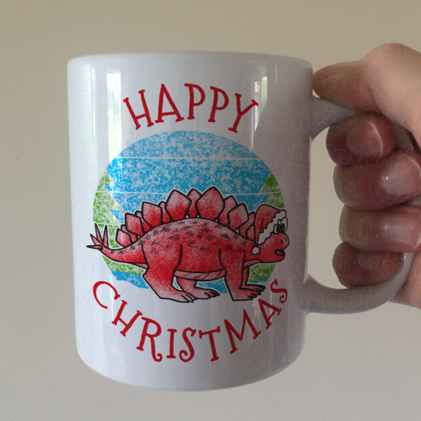 Stegosaurus Christmas Mug - Dinosaur Xmas Mug - Christmas Gift For Boy