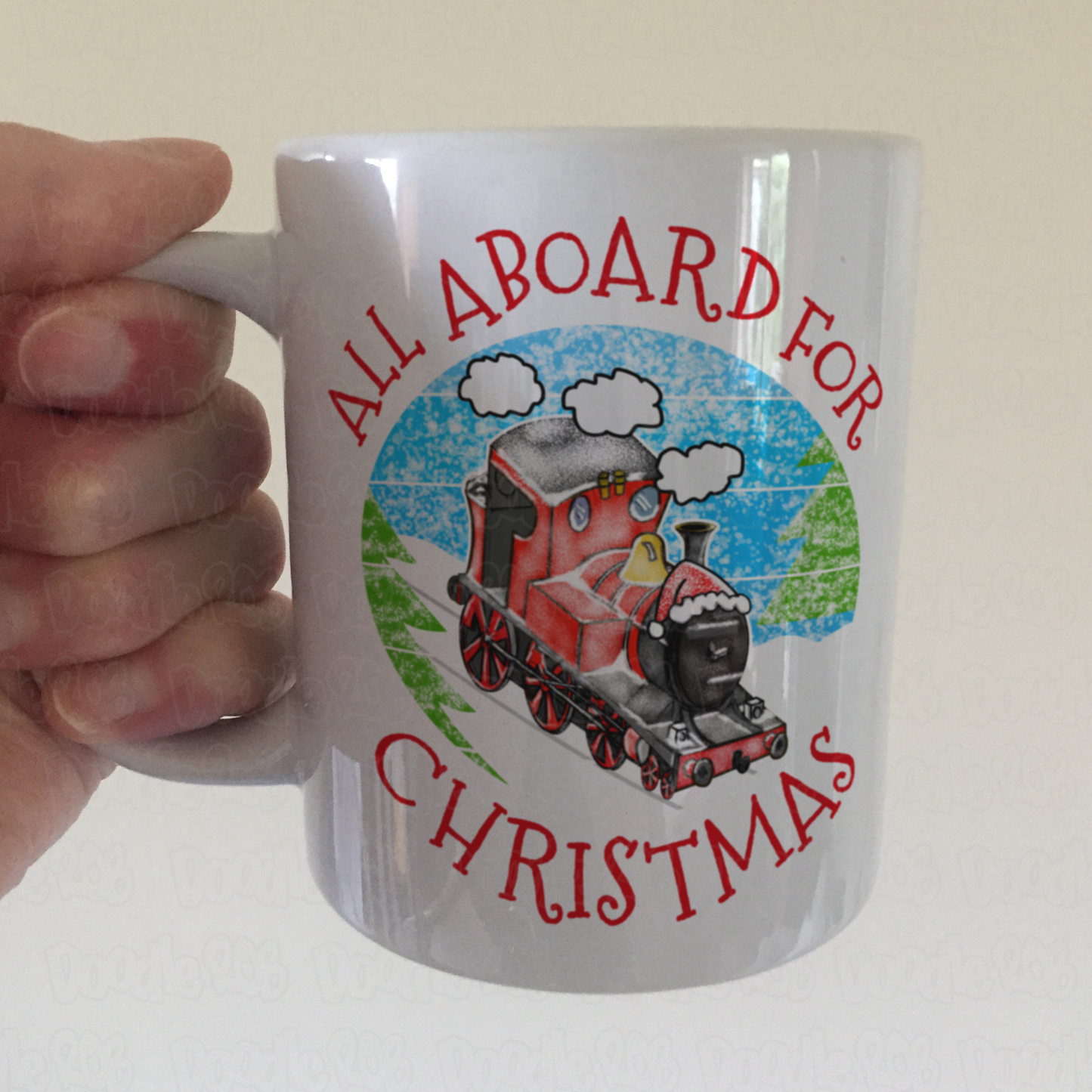 Steam Train Xmas Mug - All Aboard For Christmas - Christmas Gift For Him