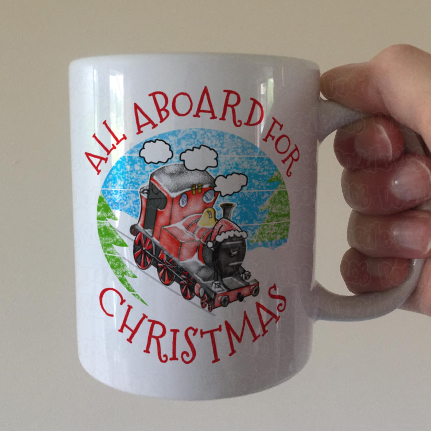 Steam Train Xmas Mug - All Aboard For Christmas - Christmas Gift For Him