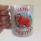 Elephant Christmas Mug - Wildlife Xmas Mug - Christmas Gift For Animal Lover