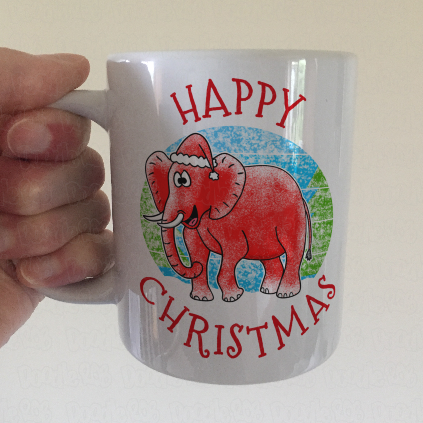 Elephant Christmas Mug - Wildlife Xmas Mug - Christmas Gift For Animal Lover