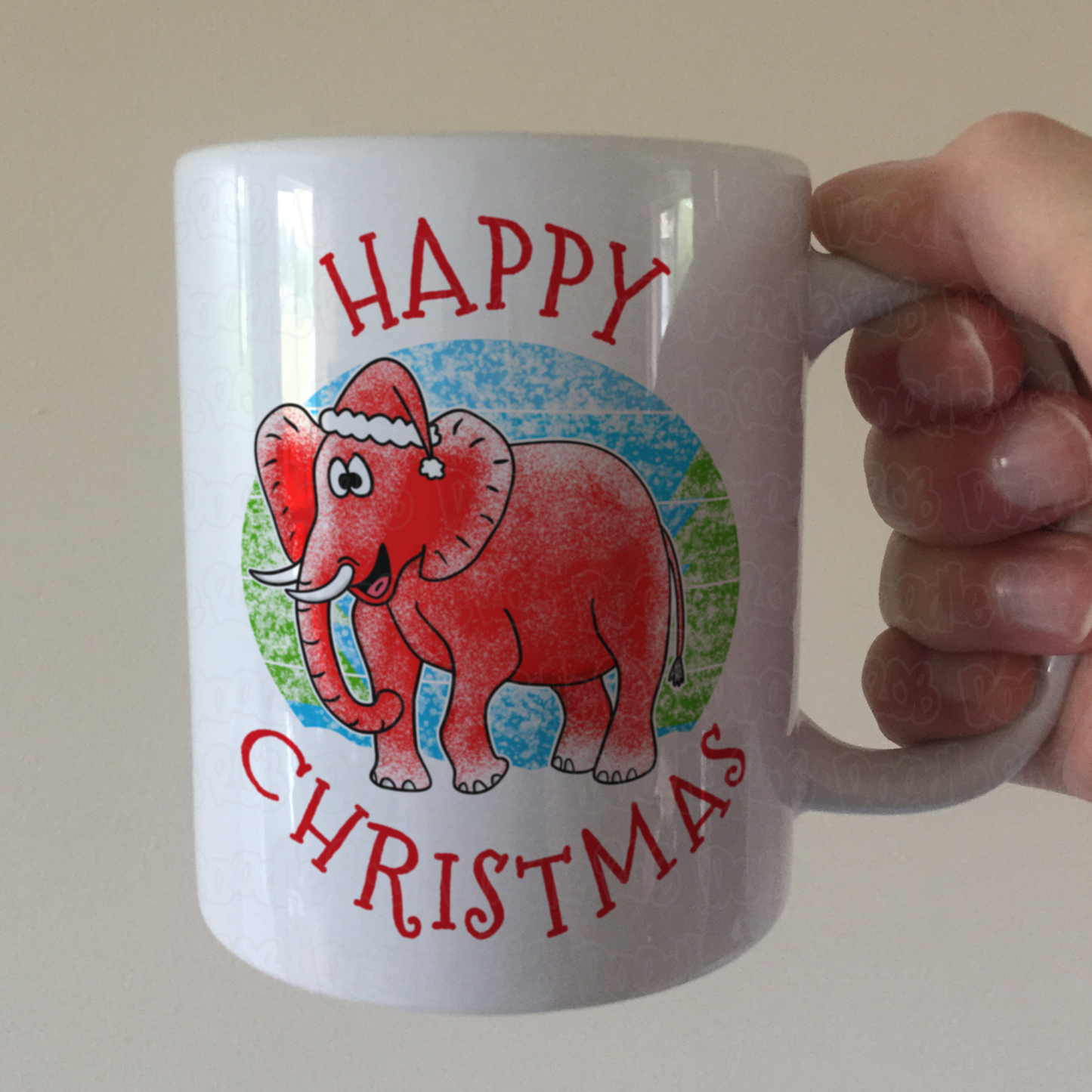 Elephant Christmas Mug - Wildlife Xmas Mug - Christmas Gift For Animal Lover