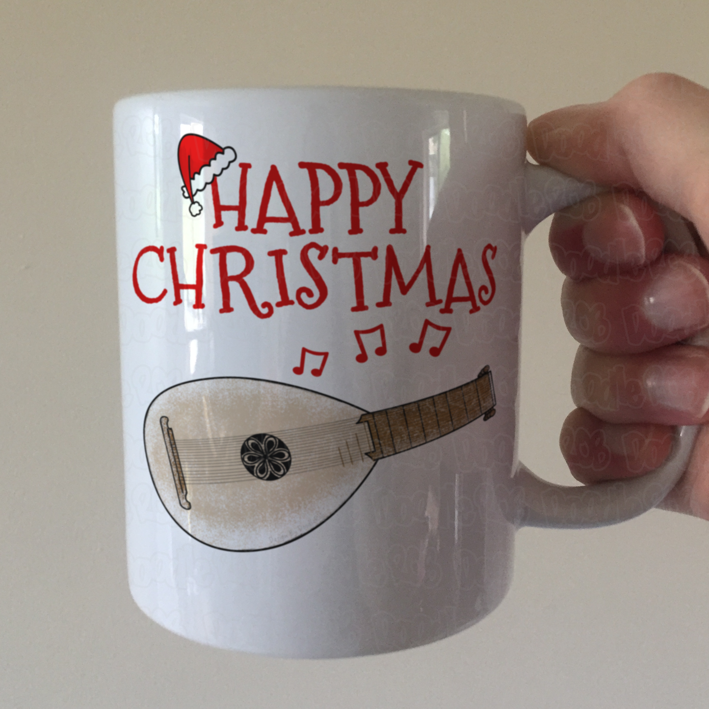 Lute Christmas Mug - Lutenist Xmas Gift - Folk Musician Christmas Mug