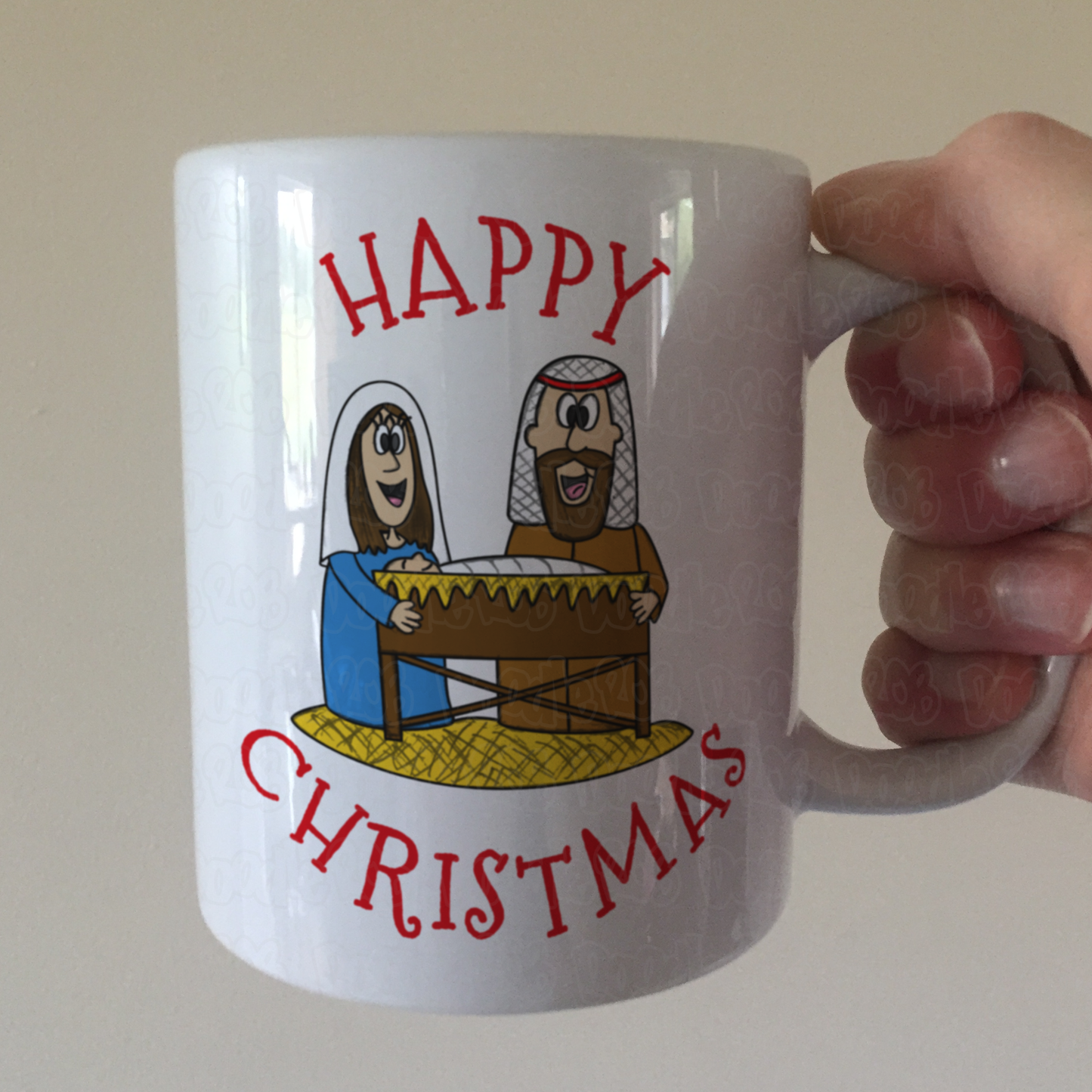 Christmas Nativity Mug - Mary, Joseph and Baby Jesus - Church Christmas Gift