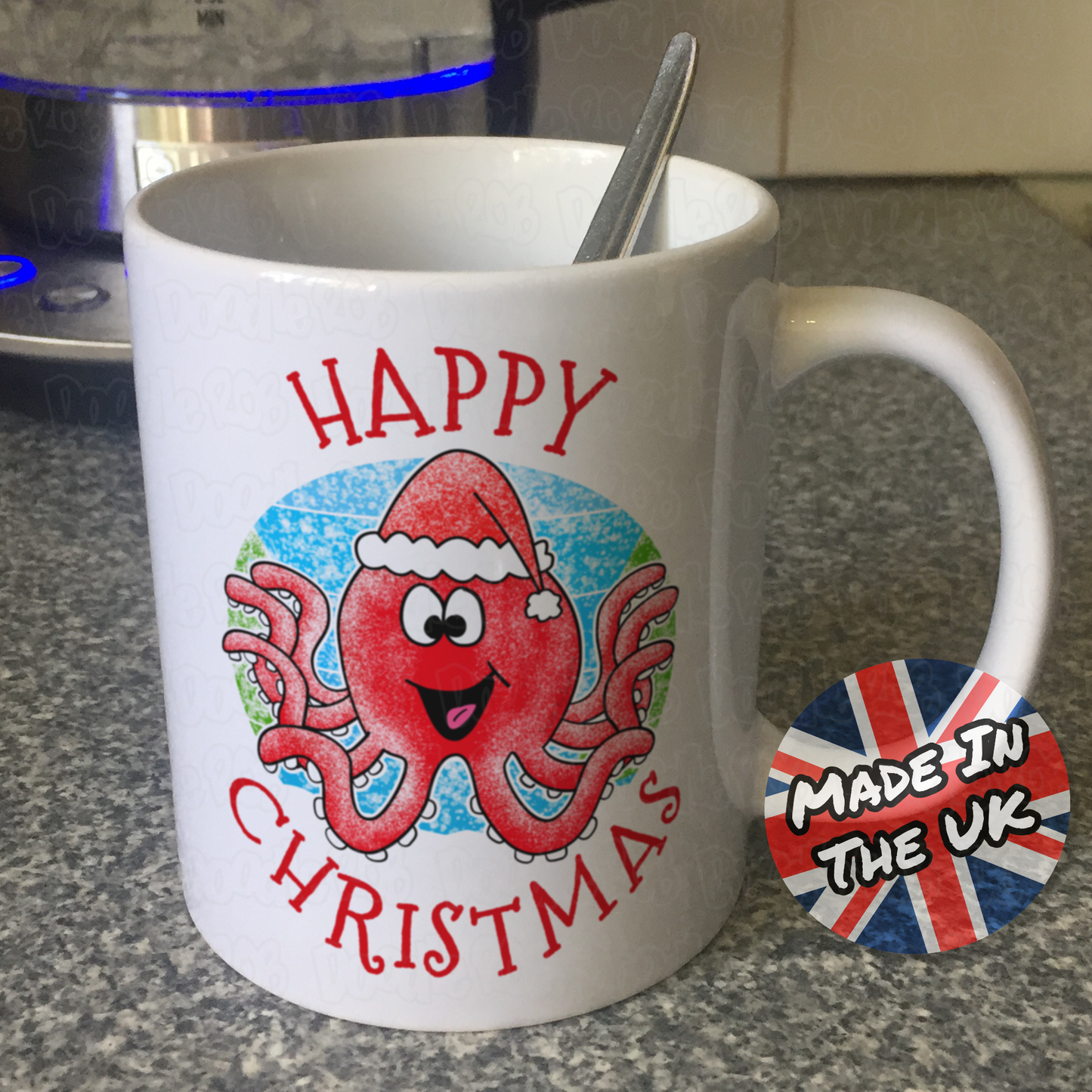 Octopus Christmas Mug - Wildlife Xmas Mug - Christmas Gift For Animal Lover