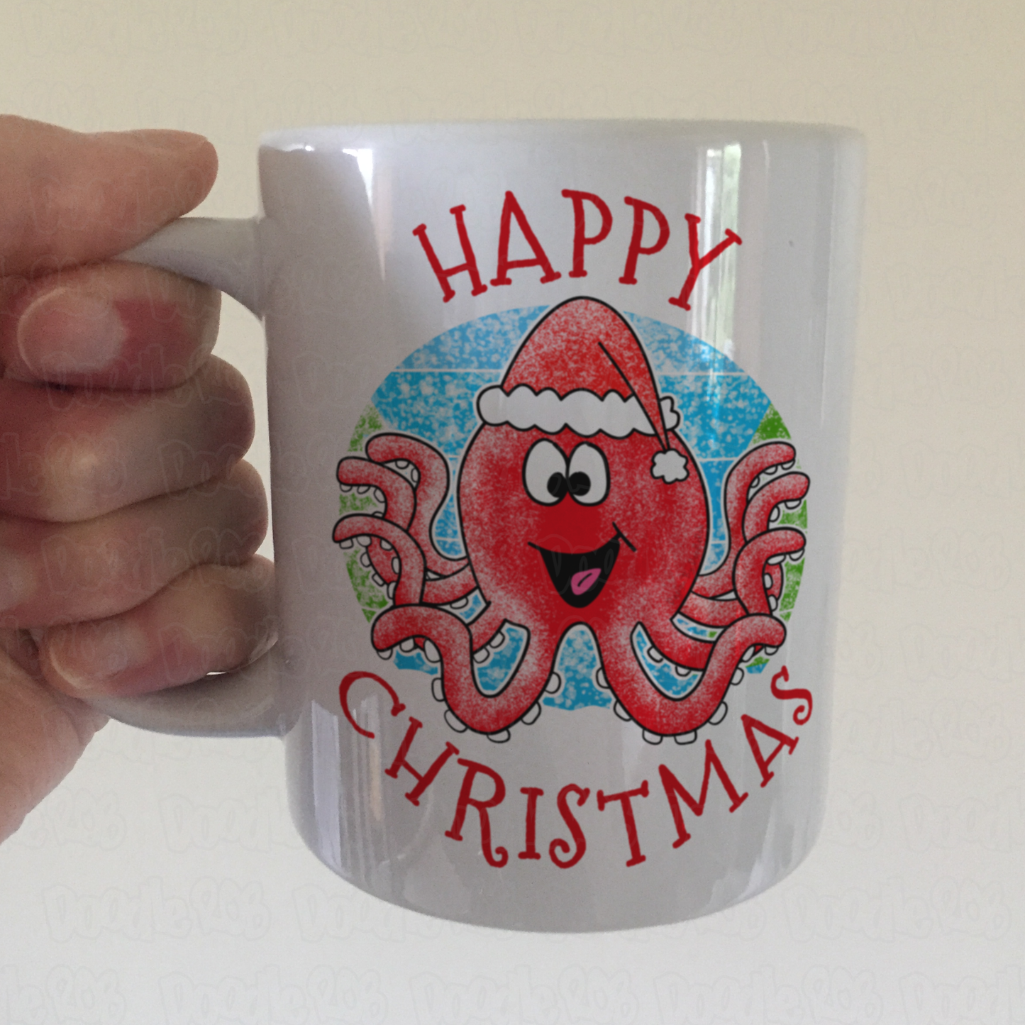 Octopus Christmas Mug - Wildlife Xmas Mug - Christmas Gift For Animal Lover