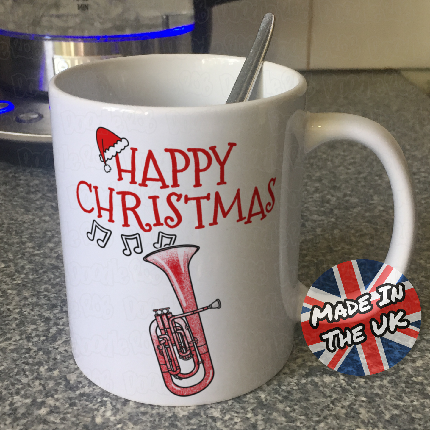 Tenor Horn Christmas Mug - Gift For Horn Player - Brass Musician Xmas Gift