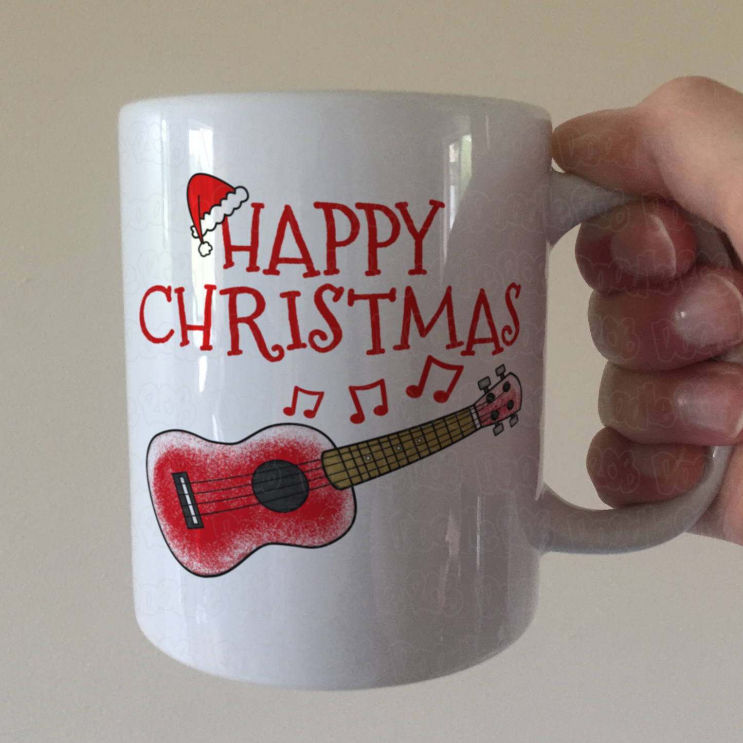 Ukulele Christmas Mug - Uke Player Xmas Gift - Music Teacher Gift