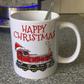 Train Christmas Mug - Diesel Shunter Santa Hat - Diesel Train Xmas Mug For Him