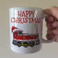 Train Christmas Mug - Diesel Shunter Santa Hat - Diesel Train Xmas Mug For Him