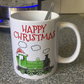 Steam Train Christmas Mug (Green) - Steam Train With Santa Hat - Christmas Mug For Boy