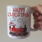 Steam Train Christmas Mug (Red) - Steam Train With Santa Hat - Christmas Mug For Boy