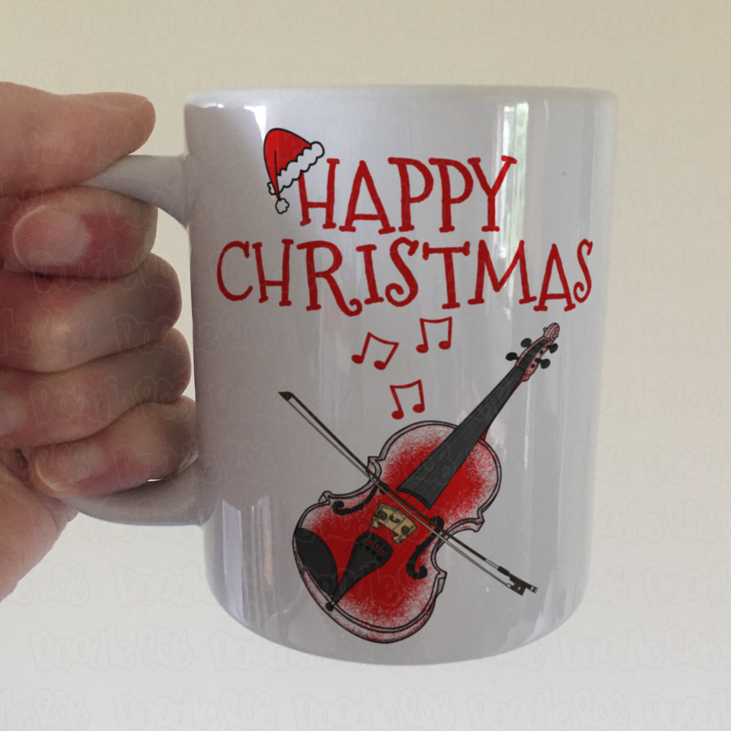 Christmas Violin Mug - Violinist Mug - Violin Teacher Xmas Gift - String Musician Gift