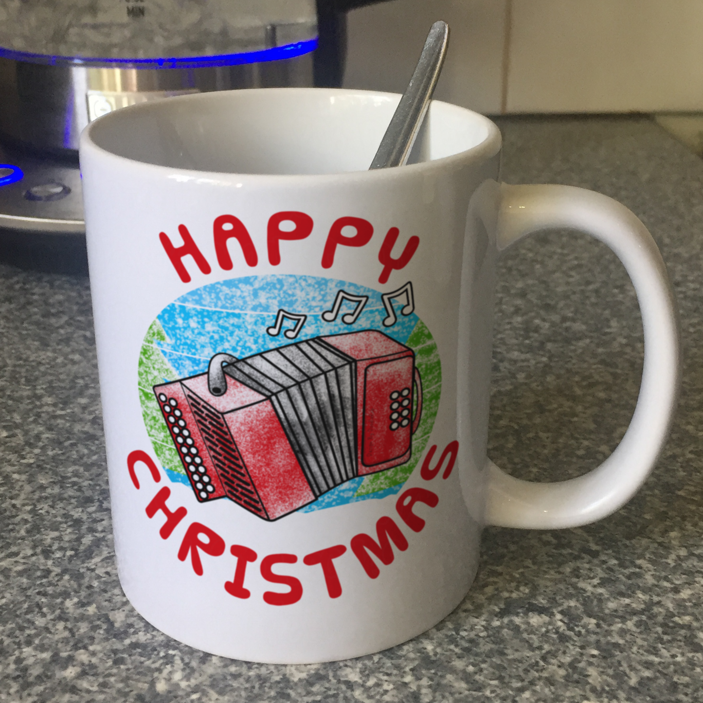 Accordion Christmas Mug - Accordionist Xmas Gift - Folk Musician Xmas Mug