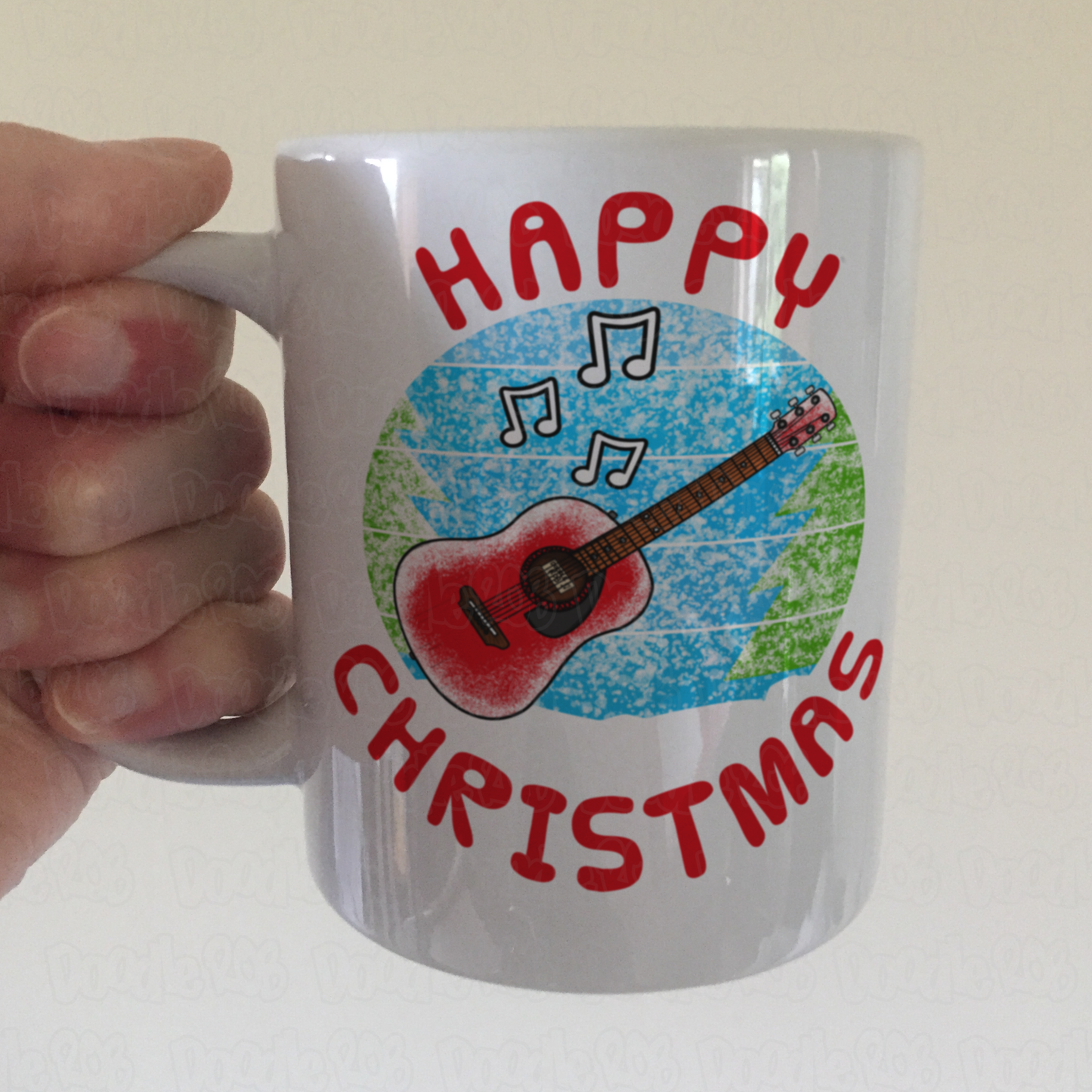 Acoustic Guitar Christmas Mug - Guitarist Xmas Gift - Guitar Teacher Mug