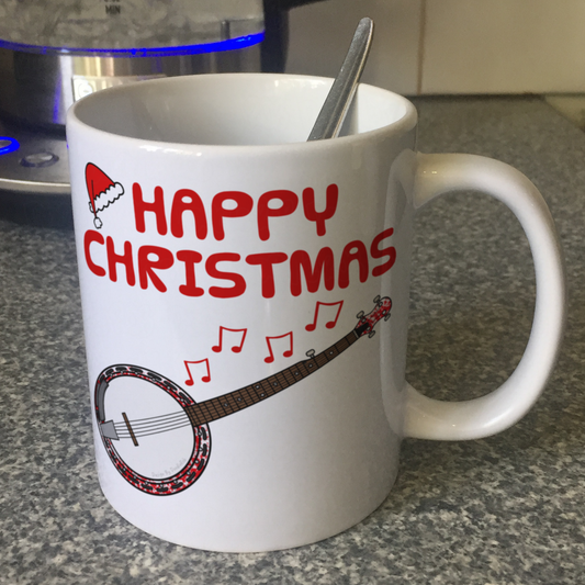 Banjo Christmas Mug - Banjoist Xmas Gift - Banjo Player Christmas Gift