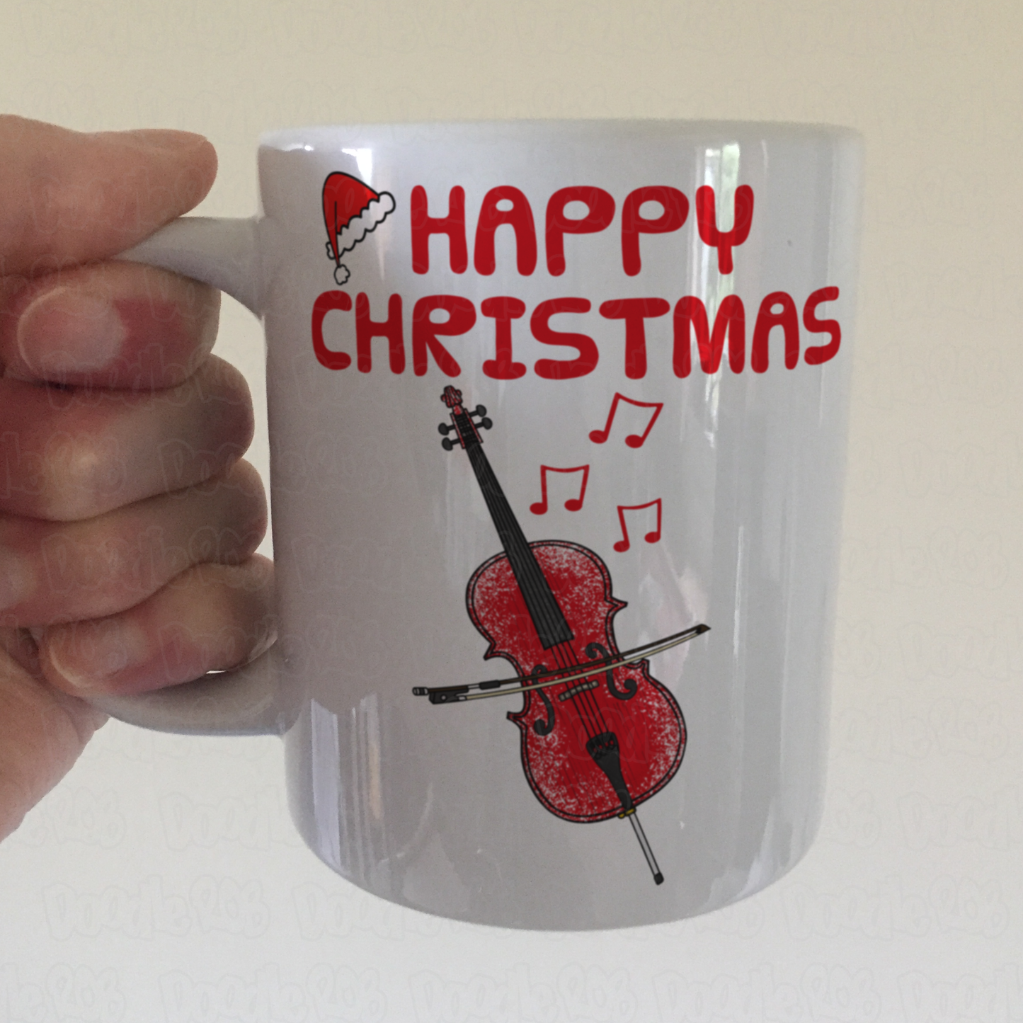 Christmas Cello Mug - Cellist Mug - Cello Teacher Xmas Gift - String Musician Gift