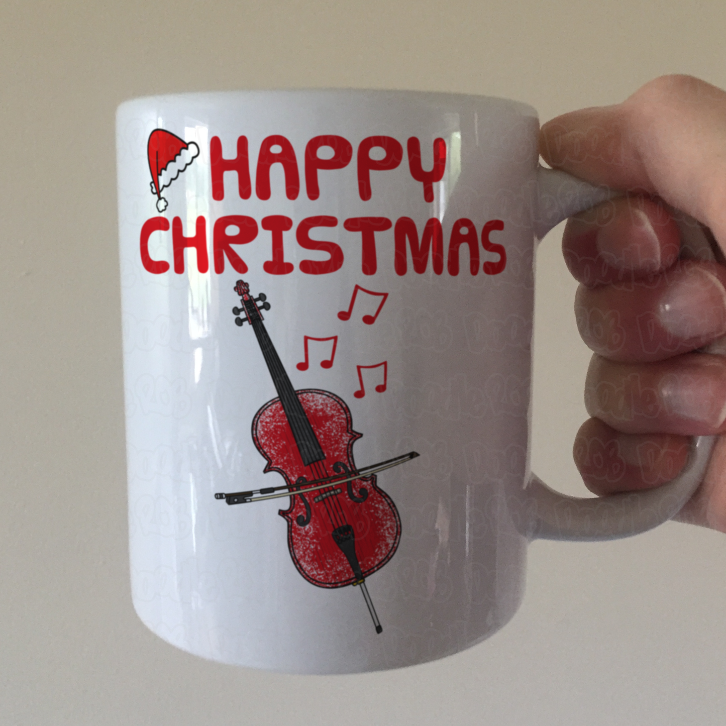 Christmas Cello Mug - Cellist Mug - Cello Teacher Xmas Gift - String Musician Gift