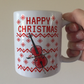 Christmas Cello Mug (Ugly Sweater Style) - Cellist Mug - Cello Teacher Xmas Gift - String Musician Gift