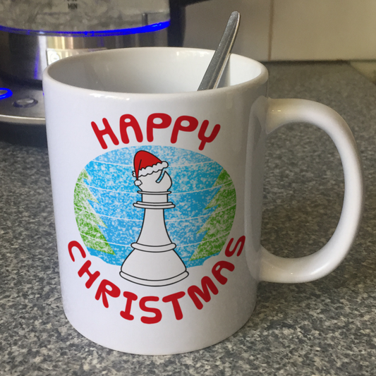 Chess Christmas Mug - Chess Bishop Mug - Xmas Gift For Chess Player