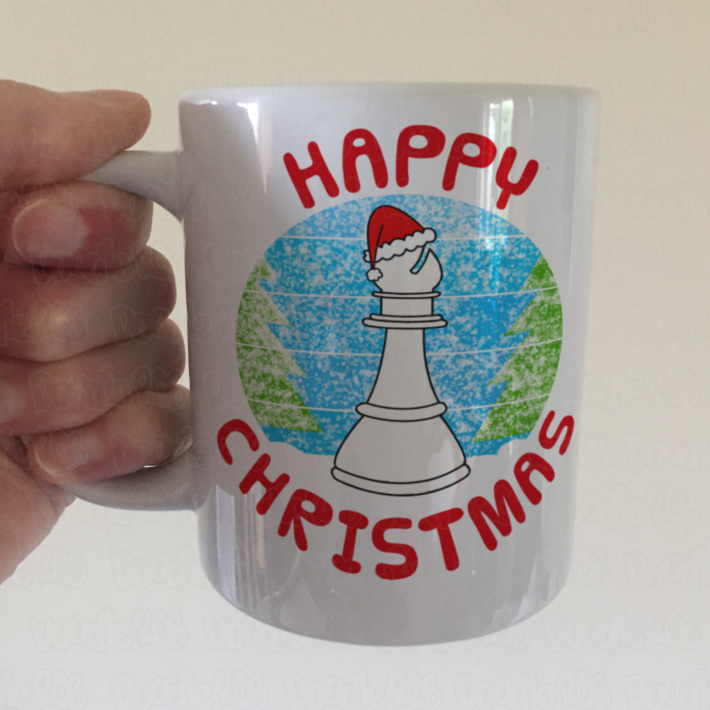 Chess Christmas Mug - Chess Bishop Mug - Xmas Gift For Chess Player