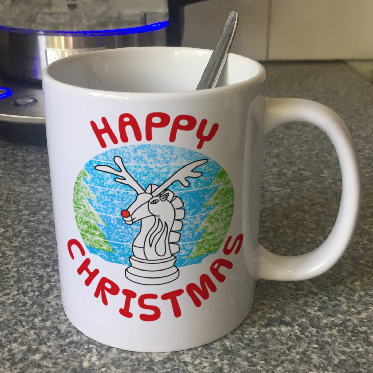 Chess Christmas Mug - Rudolf The Reindeer Mug - Xmas Gift For Chess Player