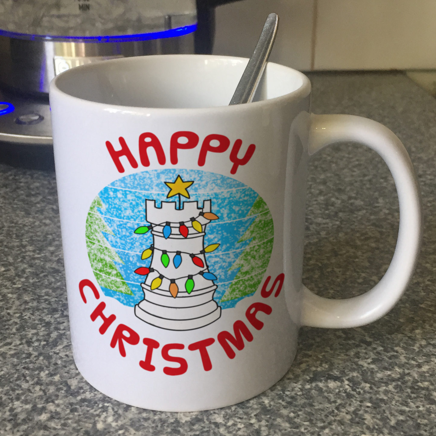 Chess Christmas Mug - Chess Rook Mug - Xmas Gift For Chess Player