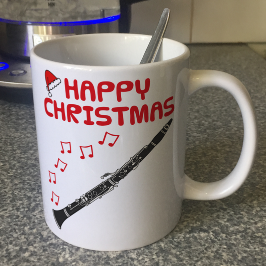 Clarinet Christmas Mug - Gift For Clarinetist - Woodwind Musician Xmas Gift