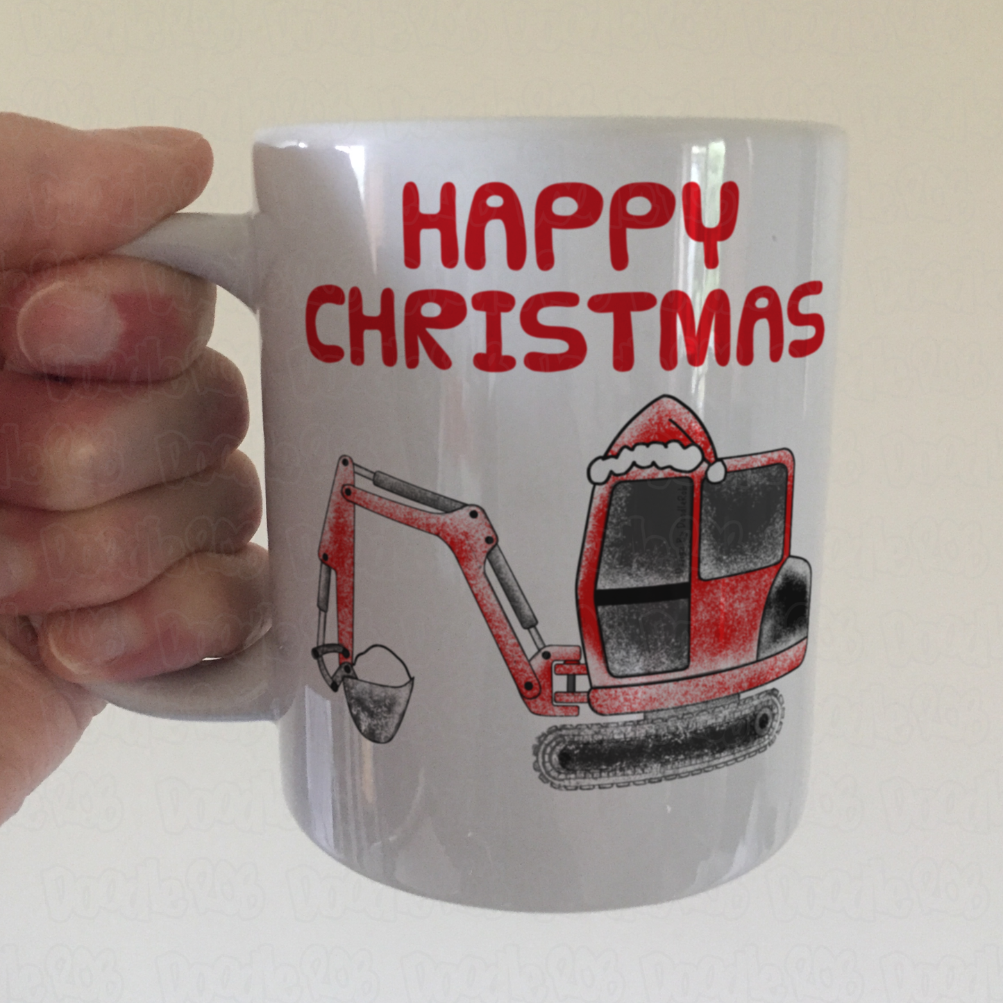 Digger Christmas Mug - Construction Worker Gift - Xmas Gift For Boy